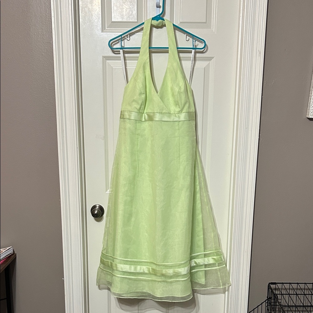 Elegant Green Halter Dress